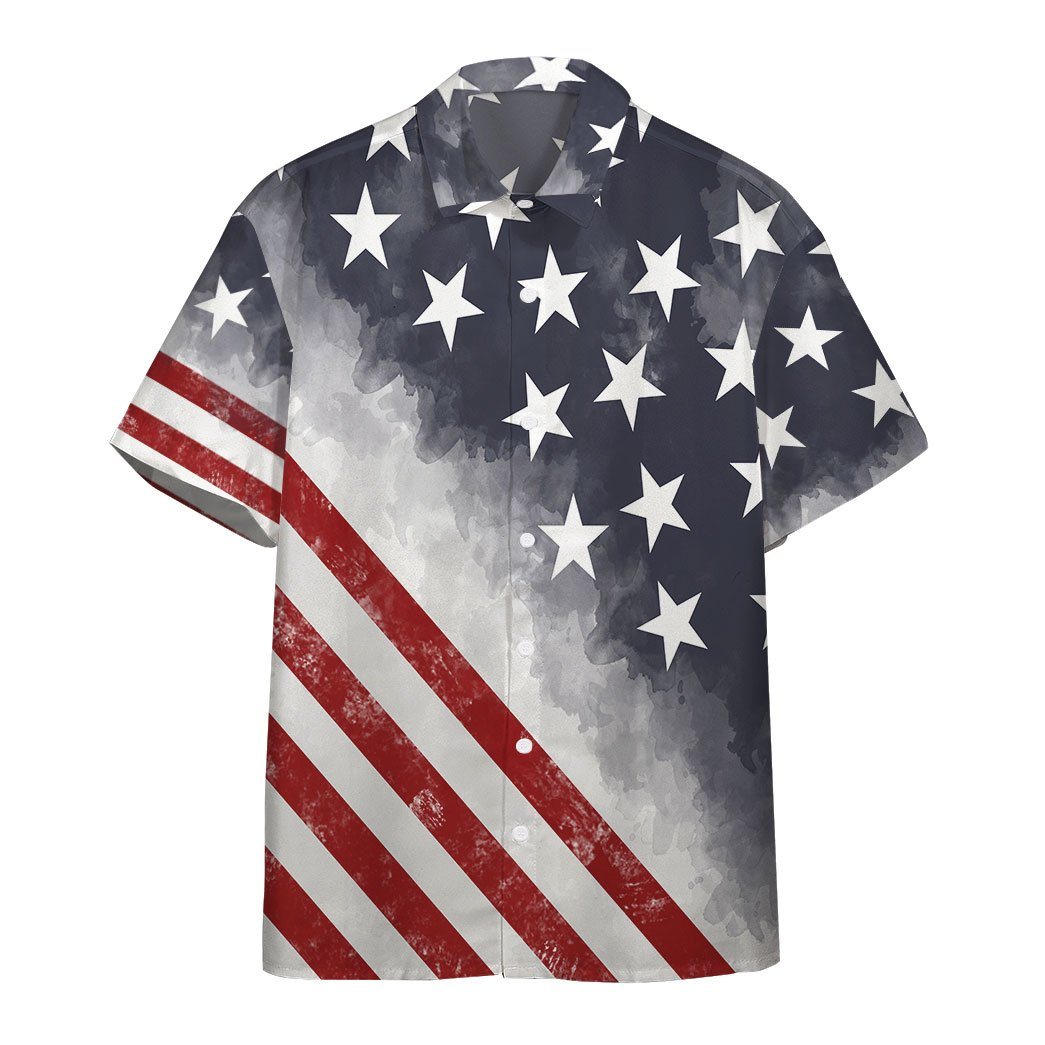Gearhumans 3D American Flag Custom Short Sleeve Shirt GW2005213 Hawai Shirt Short Sleeve Shirt S 