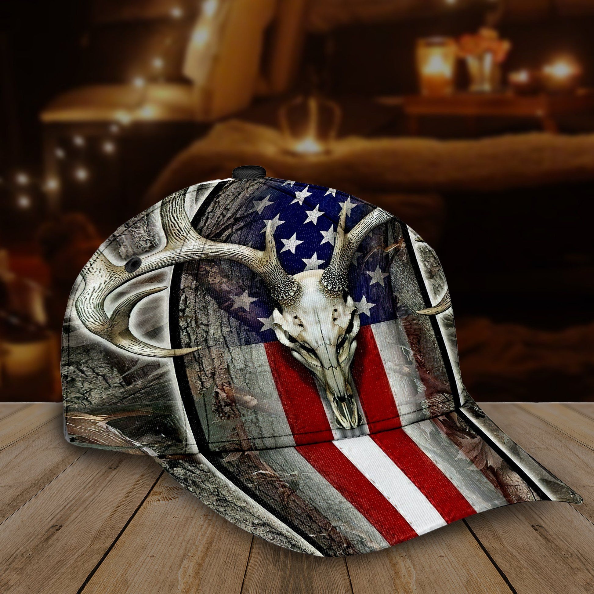 Gearhumans 3D American Flag Deer Hunting Camouflage Custom Cap GW050414 Cap