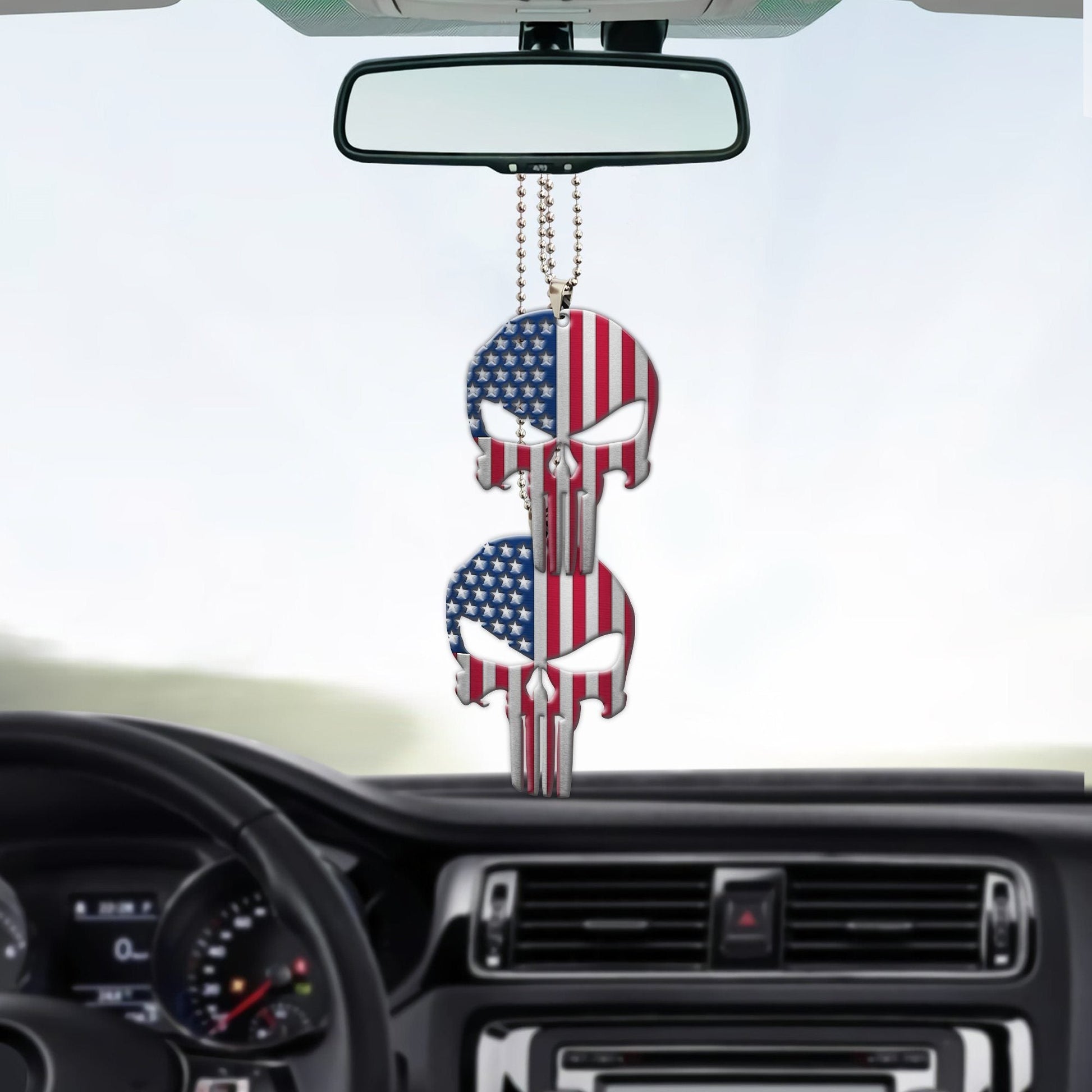 Gearhumans 3D American Flag Skull Custom Car Hanging GW1706213 Car Hanging 