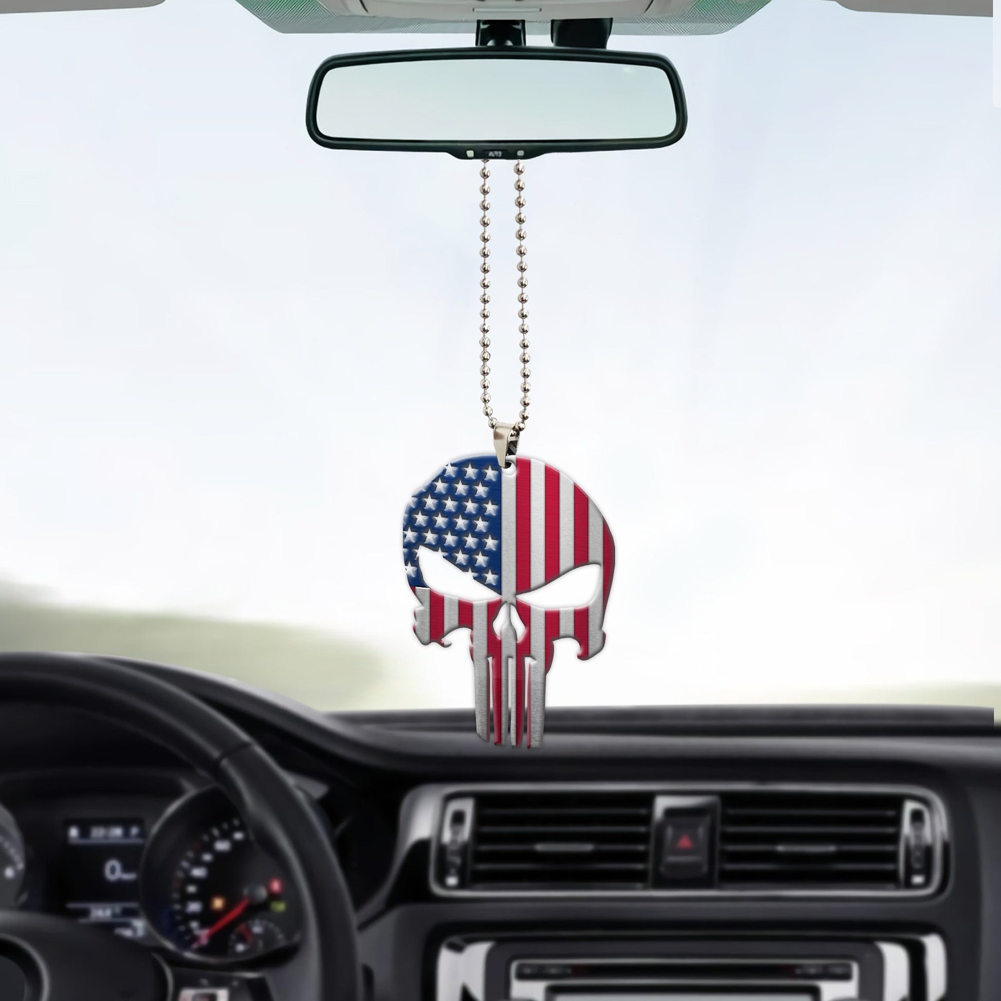 Gearhumans 3D American Flag Skull Custom Car Hanging GW1706213 Car Hanging 
