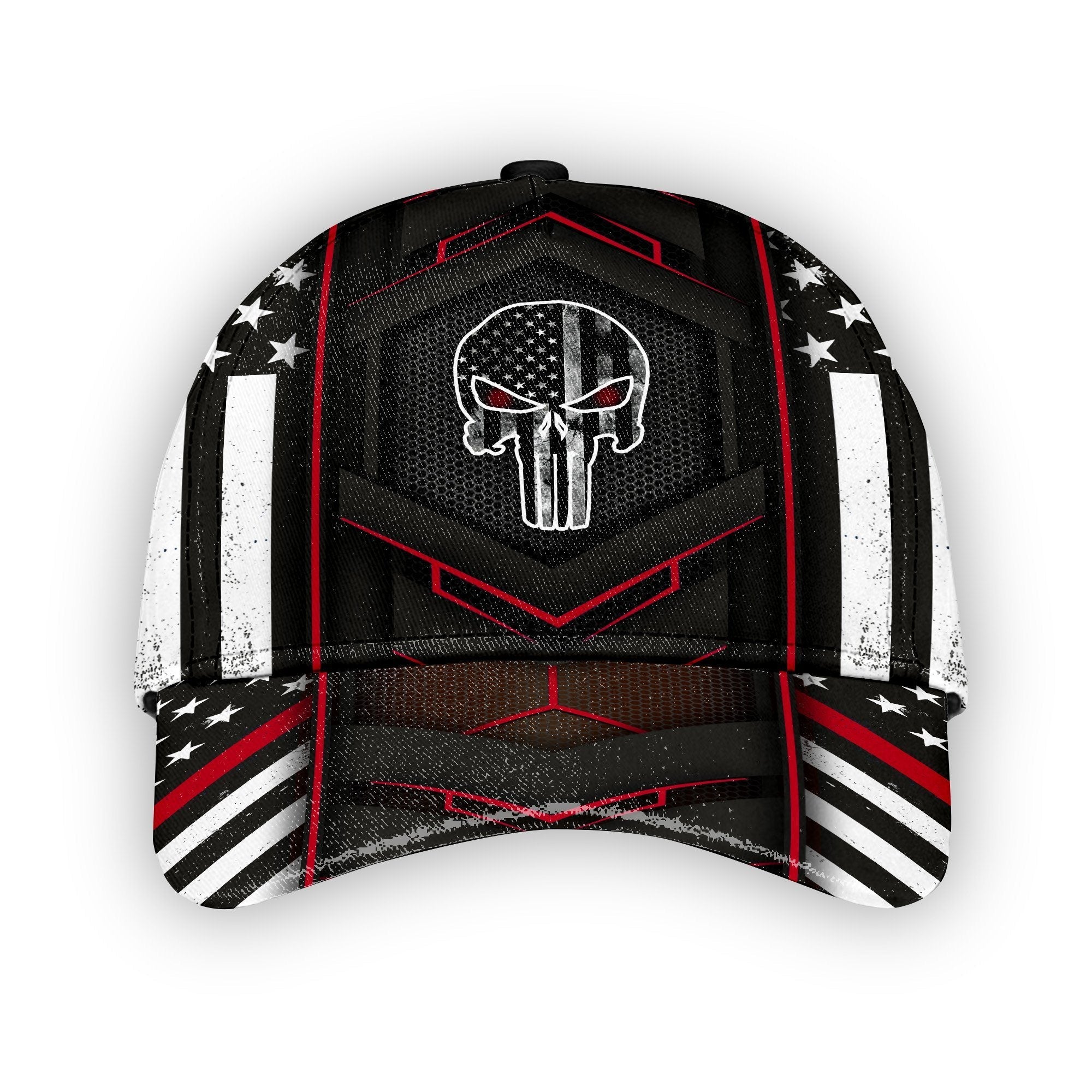 Gearhumans 3D American Flag SKull Custom Name Cap GW020416 Cap Cap