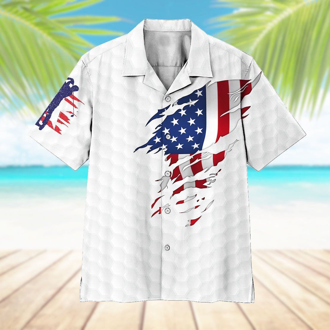 Gearhumans 3D American Golf Hawaii Shirt ZK0505212 Hawai Shirt 