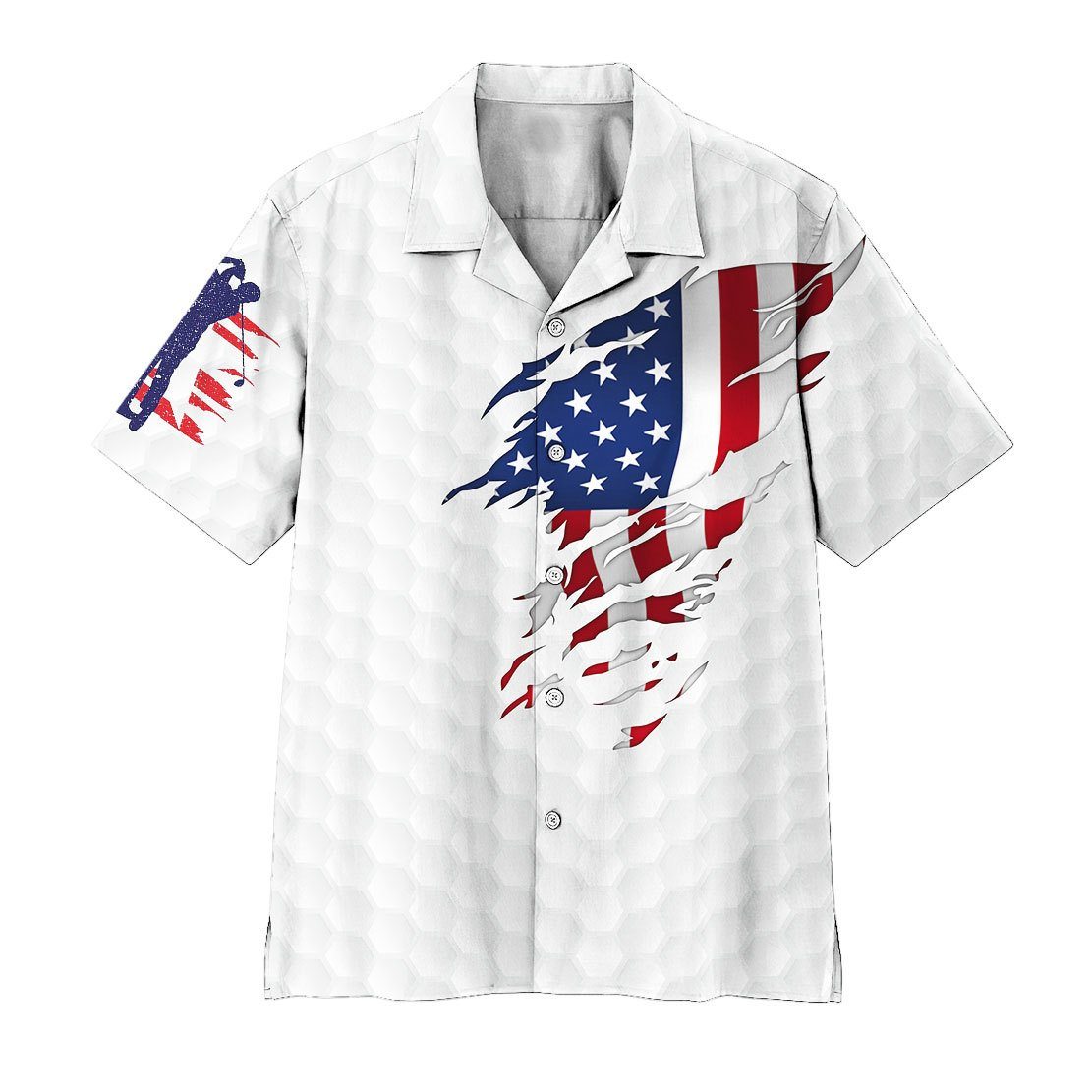 Gearhumans 3D American Golf Hawaii Shirt ZK0505212 Hawai Shirt Short Sleeve Shirt S 
