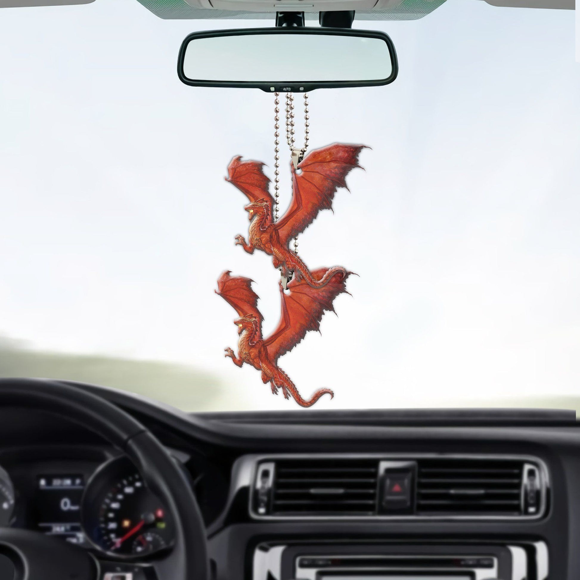 Gearhumans 3D Ancient Red Dragon Custom Car Hanging GW2206214 Car Hanging 