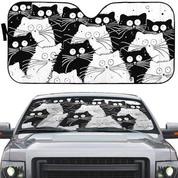 Gearhumans 3D Angry cat Custom Car Auto Sunshade