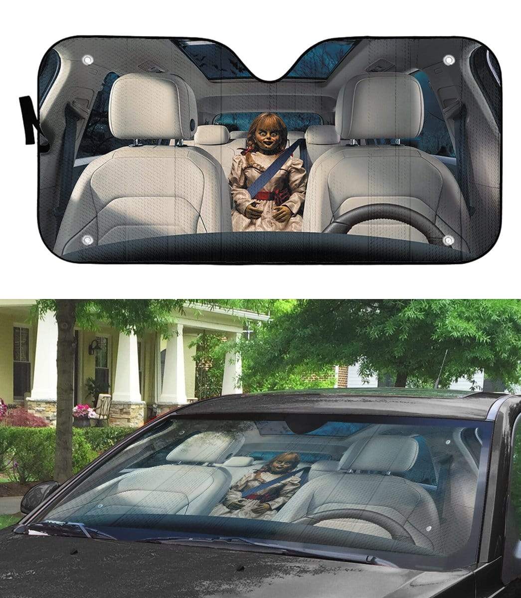 gearhumans 3D Annabelle Custom Car Auto Sunshade GV030819 Auto Sunshade 