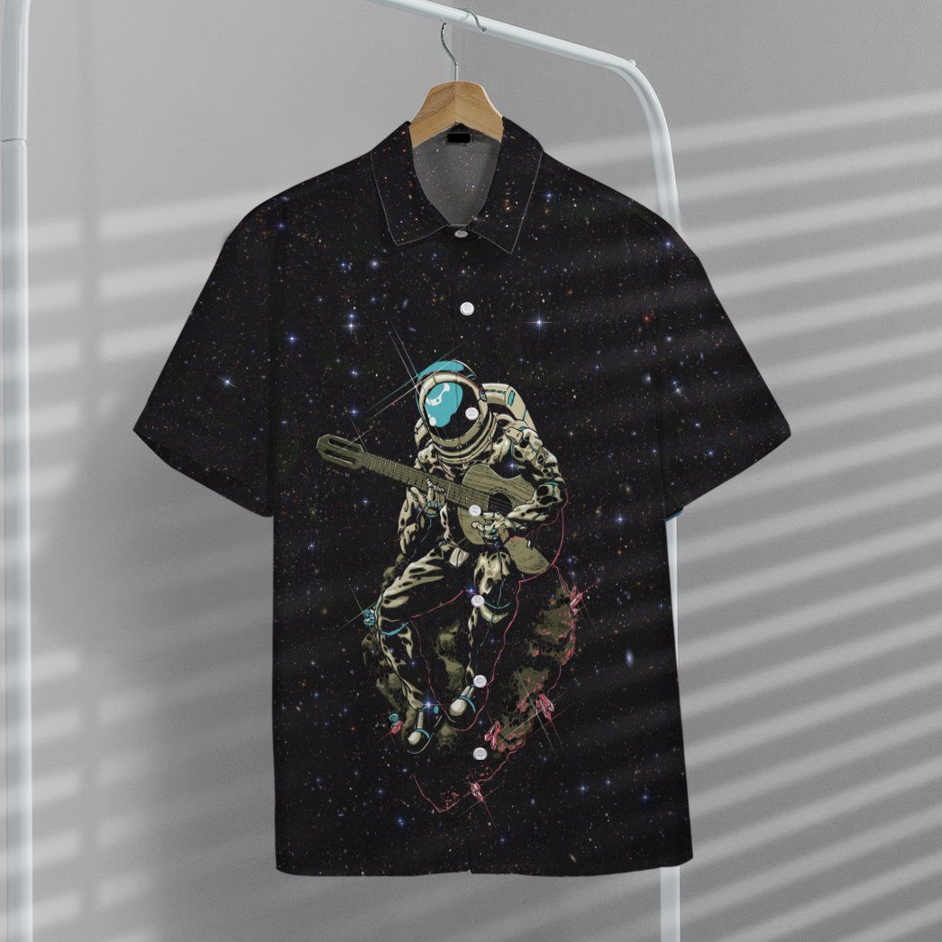 Gearhumans 3D Astronaut Playing The Guitar Custom Hawaii Shirt GO11052127 Hawai Shirt 