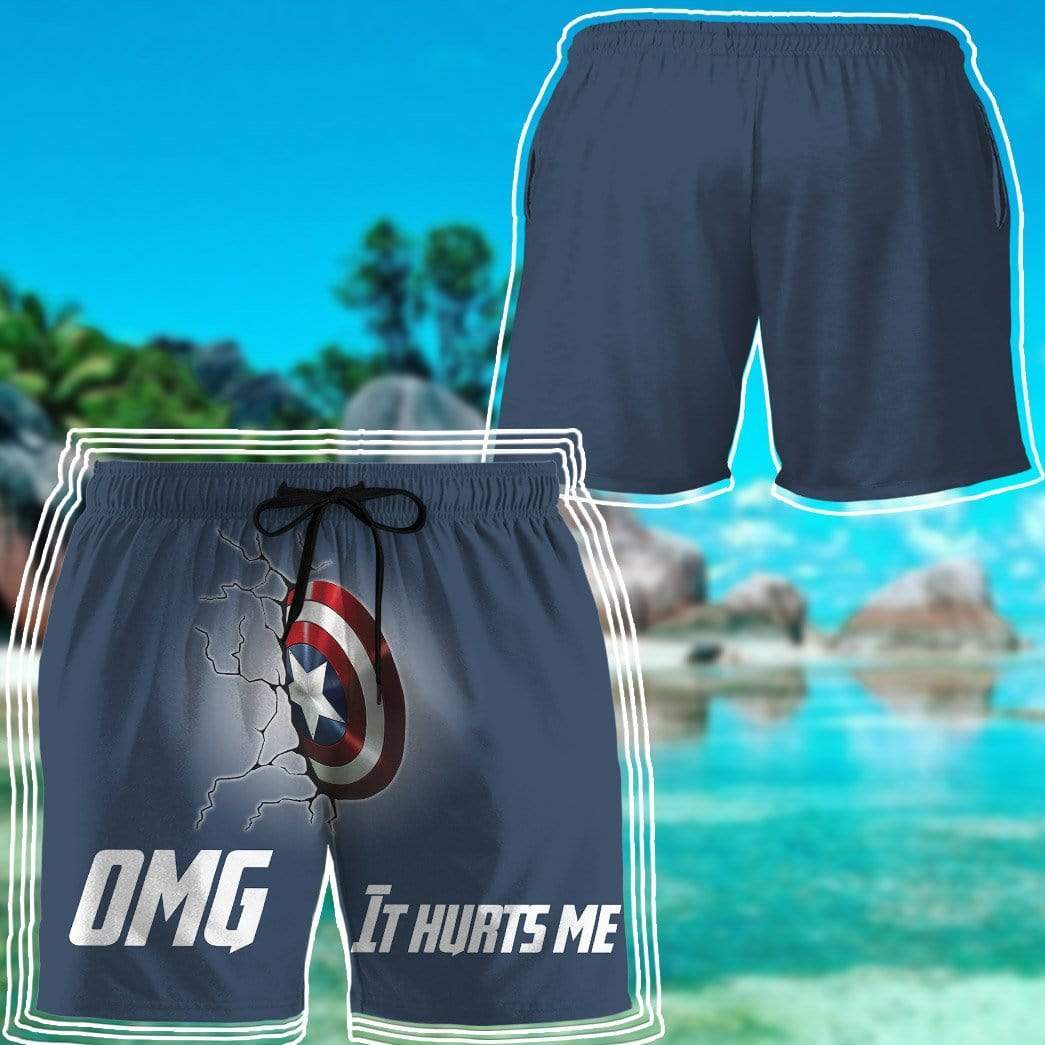 Gearhumans 3D Avengers Captain America Shield Custom Beach Shorts Swim Trunks GV23075 Men Shorts