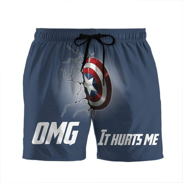 Gearhumans 3D Avengers Captain America Shield Custom Beach Shorts Swim Trunks