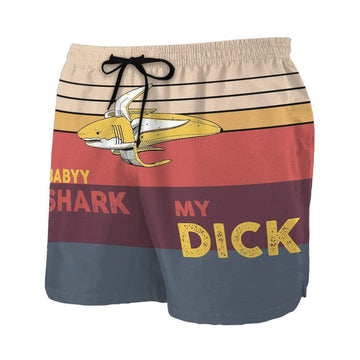 Gearhumans 3D Baby Shark My Dick Custom Beach Shorts Swim Trunks
