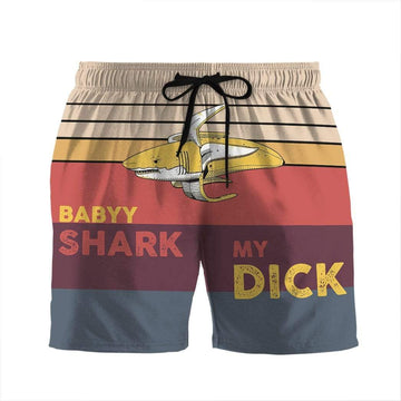 Gearhumans 3D Baby Shark My Dick Custom Beach Shorts Swim Trunks GN28074 Men Shorts Men Shorts S