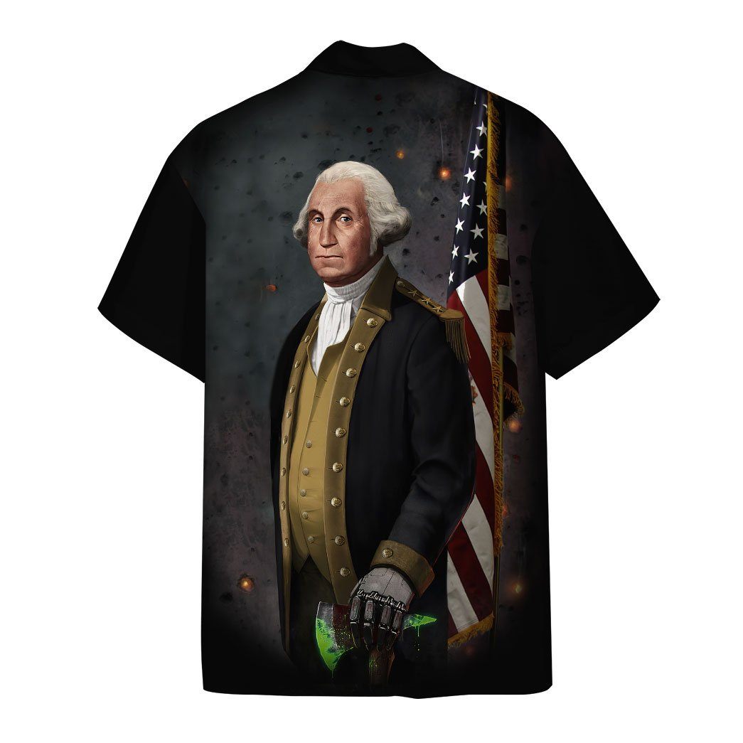 Gearhumans 3D Badassery George Washington Custom Short Sleeve Shirt GW3006217 Hawai Shirt 