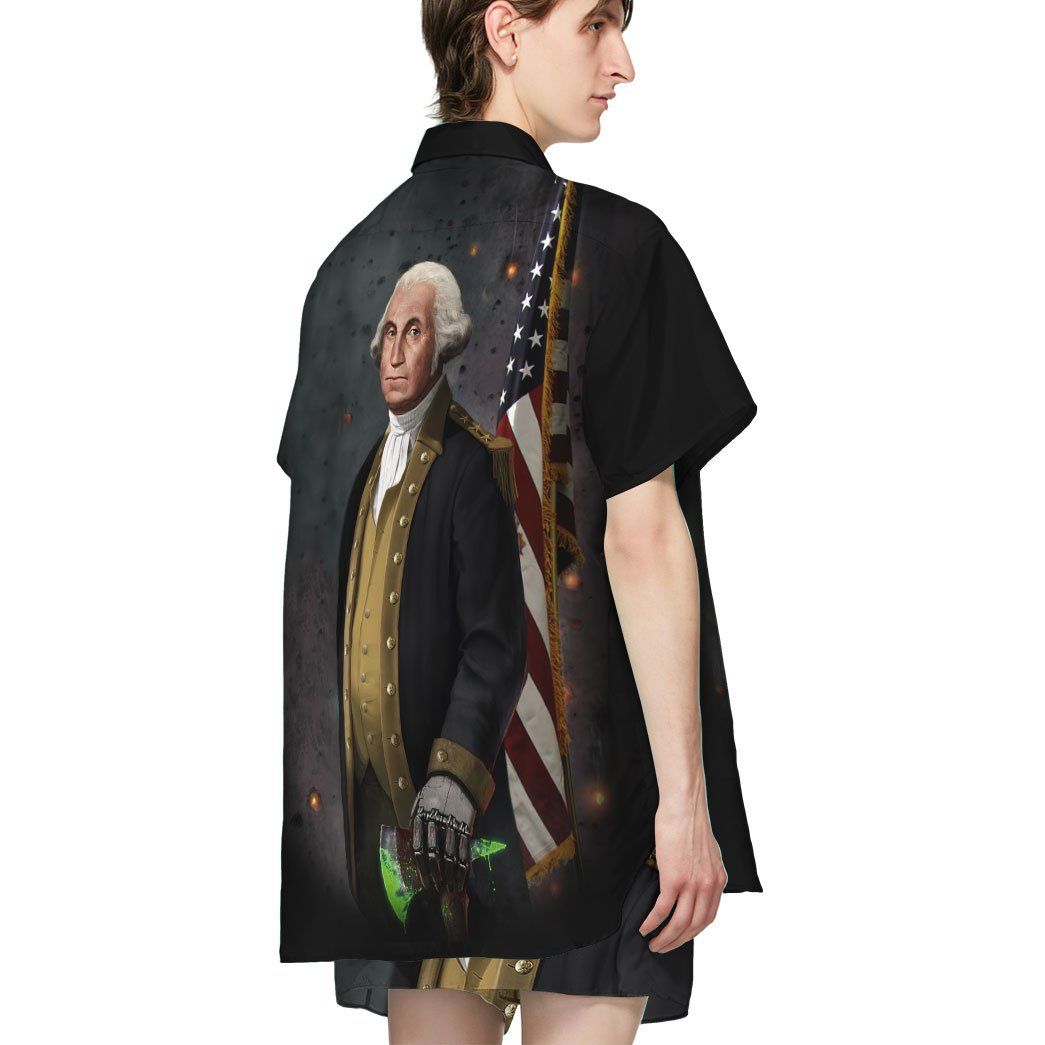 Gearhumans 3D Badassery George Washington Custom Short Sleeve Shirt GW3006217 Hawai Shirt 