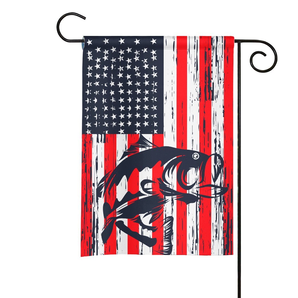 Gearhumans 3D Bass Fishing American Custom Flag GW0706217 House Flag House Flag S 