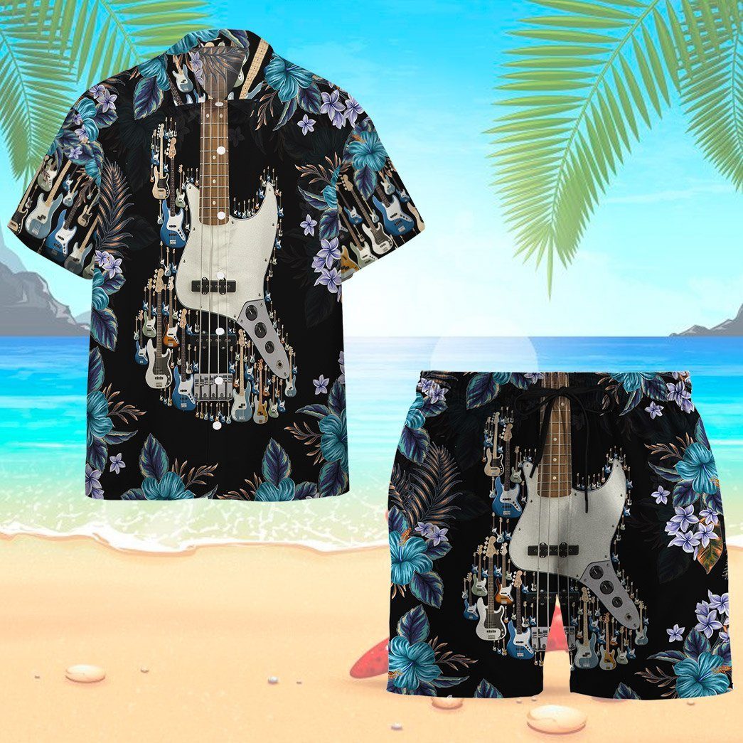 Gearhumans 3D Bass Guitar Hawaii Shirt ZG-HW13082004 Hawai Shirt