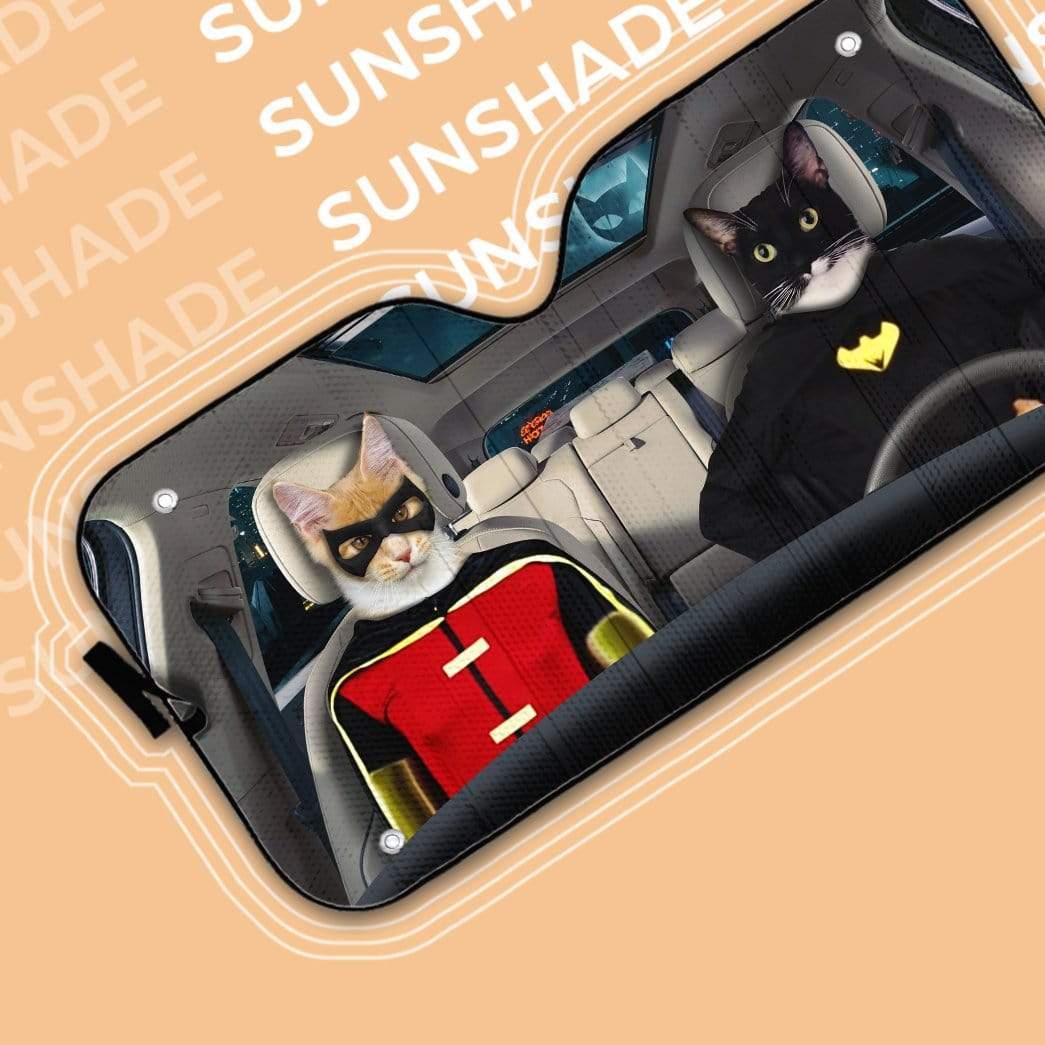 gearhumans 3D Batman and Robin Custom Car Auto Sunshade GL14051 Auto Sunshade 