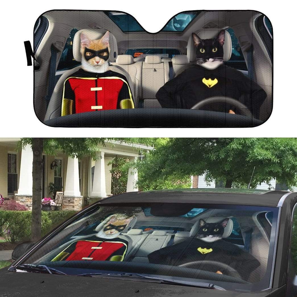 gearhumans 3D Batman and Robin Custom Car Auto Sunshade GL14051 Auto Sunshade 