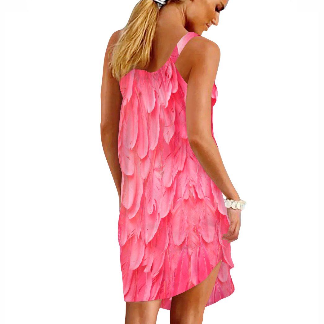 Gearhumans 3D Be A Flamingo In A Flock Of Pigeons Custom Sleeveless Beach Dress GO14062114 Beach Dress 