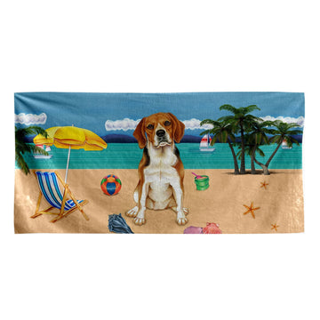 Gearhumans 3D Beagle Dog Custom Beach Towel