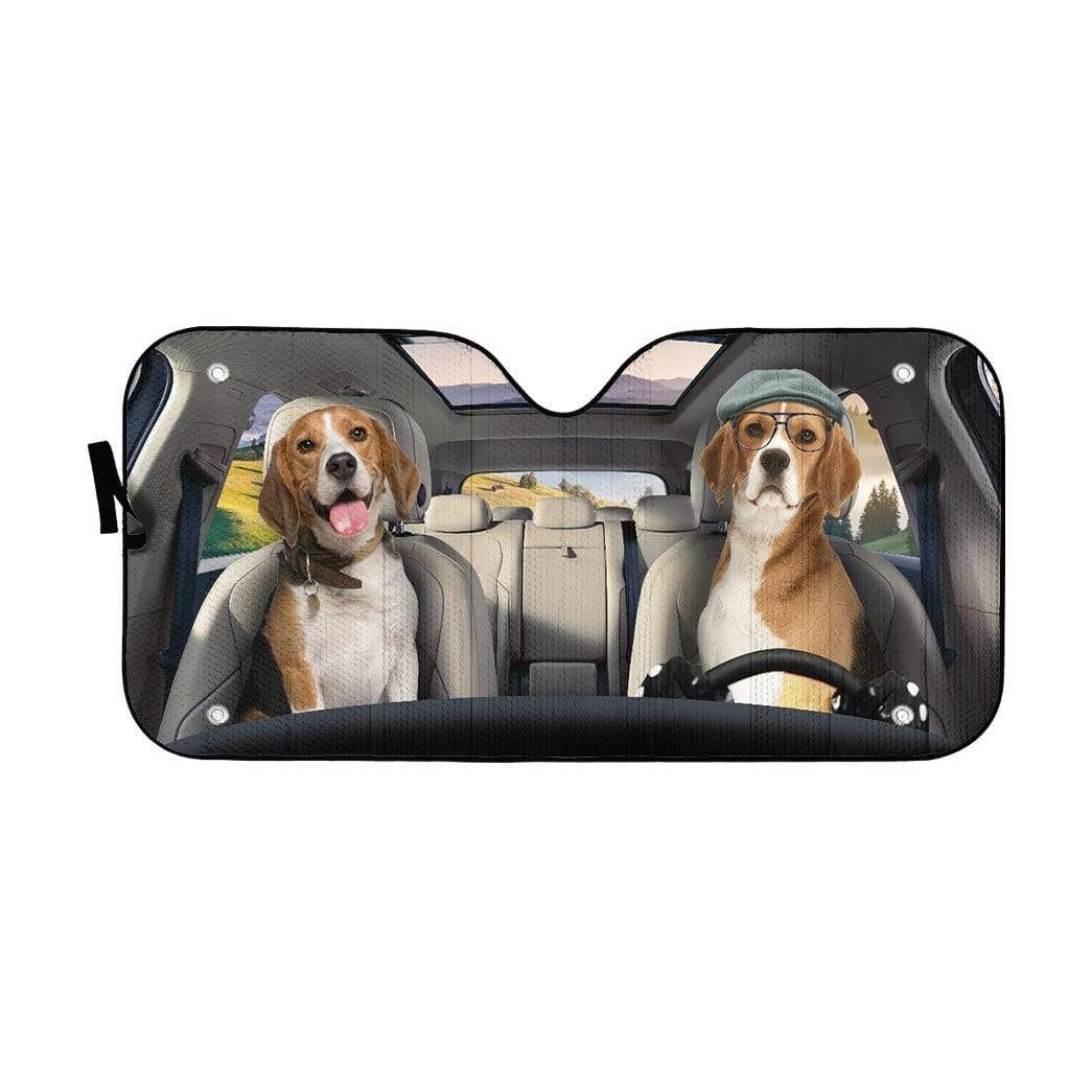 gearhumans 3D Beagle Dogs Custom Car Auto Sunshade GW19064 Auto Sunshade 57''x27.5'' 