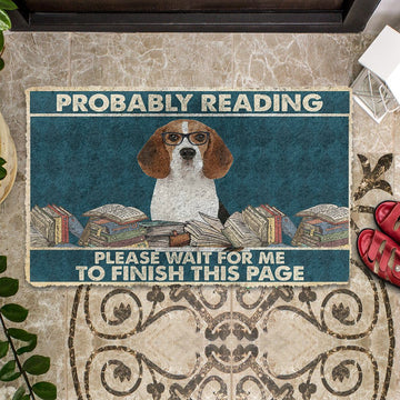 Gearhumans 3D Beagle Probably Reading Please Wait Custom Doormat