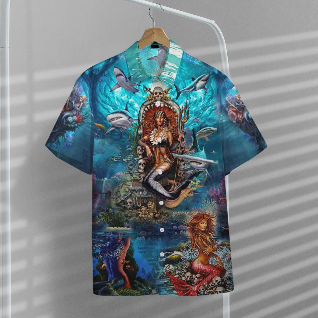 Gearhumans 3D Beautiful Mermaid In The Ocean Custom Short Sleeve Shirt GS1406217 Hawai Shirt 