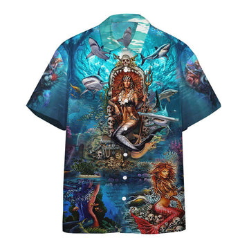Gearhumans 3D Beautiful Mermaid In The Ocean Custom Short Sleeve Shirt GS1406217 Hawai Shirt Hawai Shirt S 