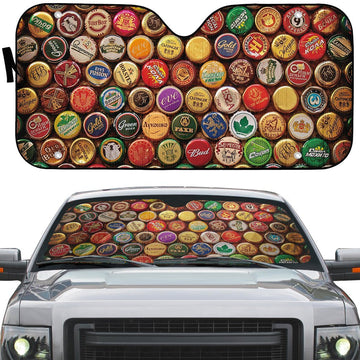 Gearhumans 3D Beer Bottle Caps Custom Car Auto Sunshade