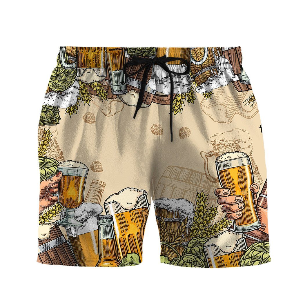 Gearhumans 3D Beer Custom Men Short GS06072118 Hawai Shirt Hawai Shirt S 