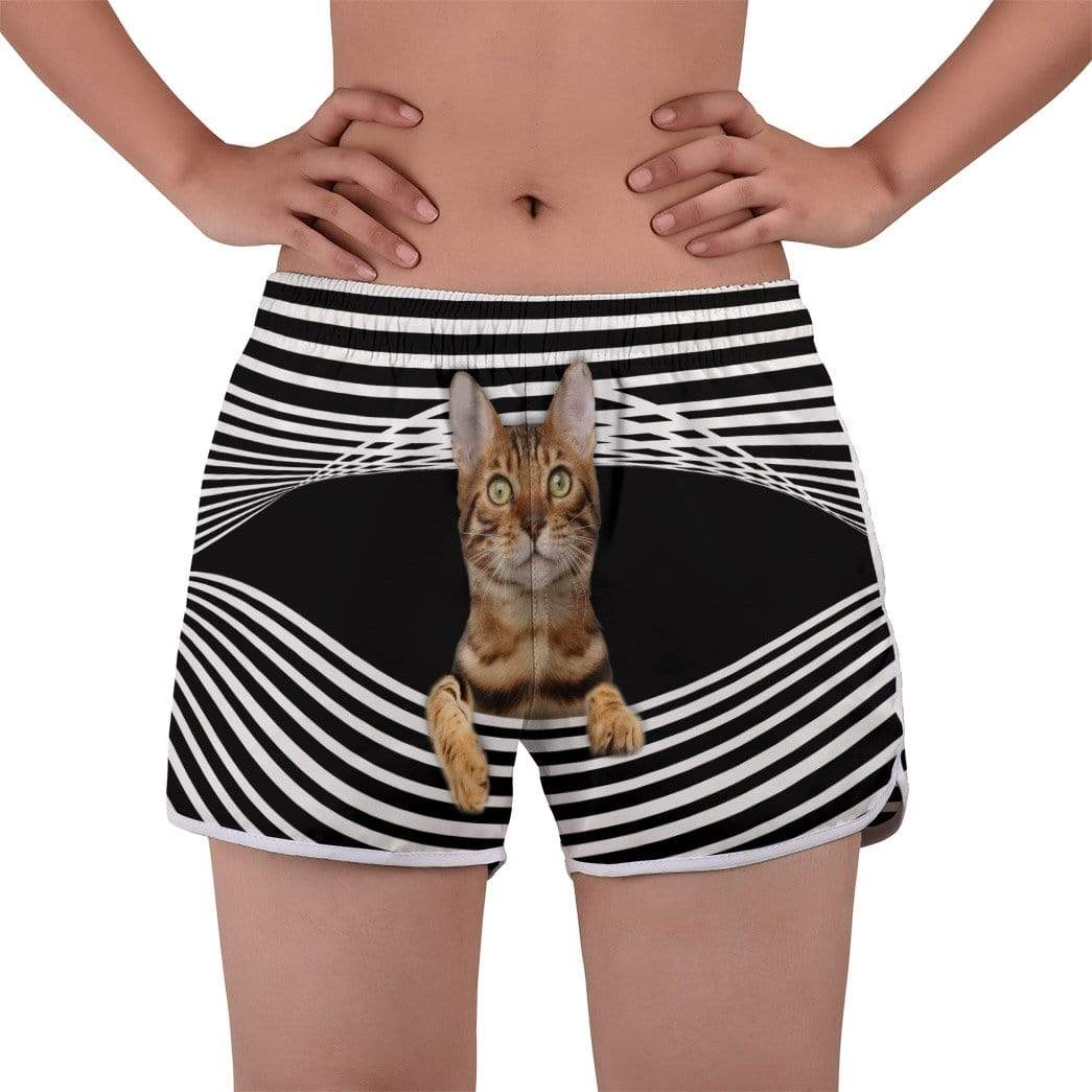 Gearhumans 3D Bengal Cat Stripes Custom Women Beach Shorts Swim Trunk GV300714 Women Shorts