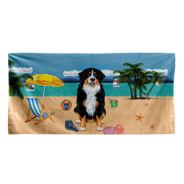 Gearhumans 3D Bernese Mountain Dog Custom Beach Towel GW1105213 Towel Towel 60''x30'' 