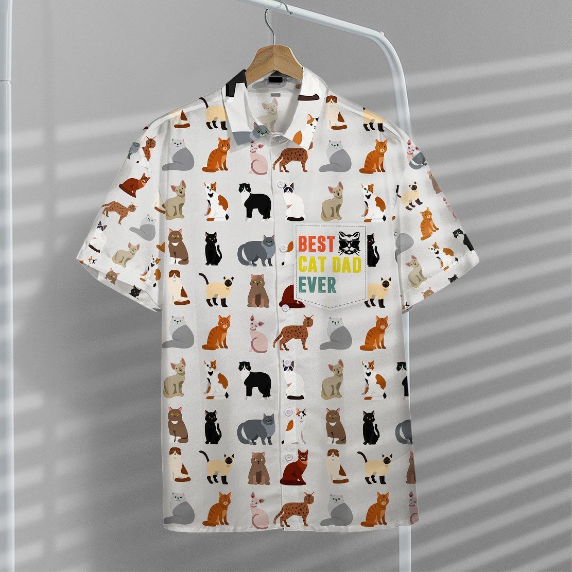 Gearhumans 3D Best Cat Dad Ever Hawaii Shirt ZK0705212 Hawai Shirt 