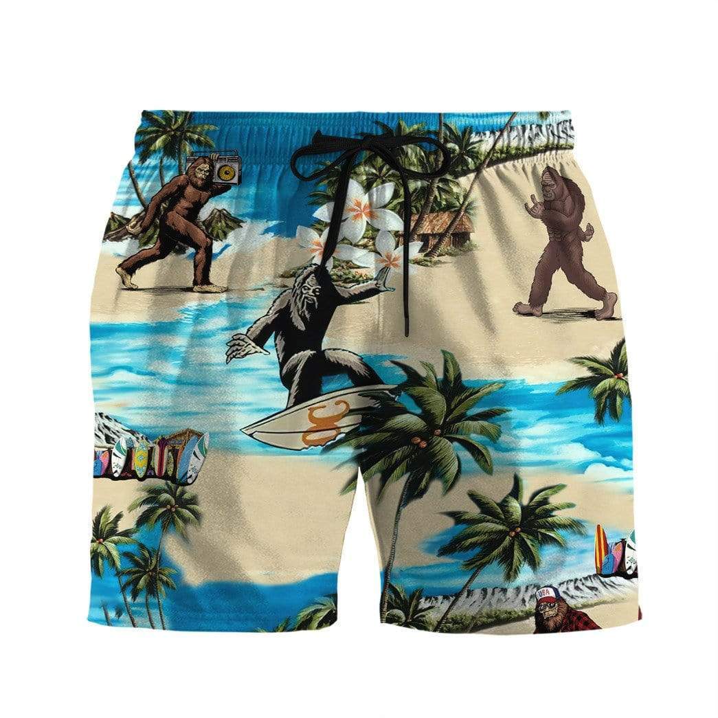 Gearhumans 3D Bigfoot Custom Beach Shorts Swim Trunks GV18083 Men Shorts Men Shorts S