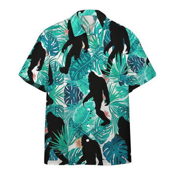 Gearhumans 3D Bigfoot Tropical Hawaii Shirt ZB16036 Hawai Shirt Short Sleeve Shirt S 