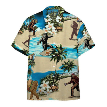 Gearhumans 3D Bigfoot Vacation Custom Name Hawaii Shirt