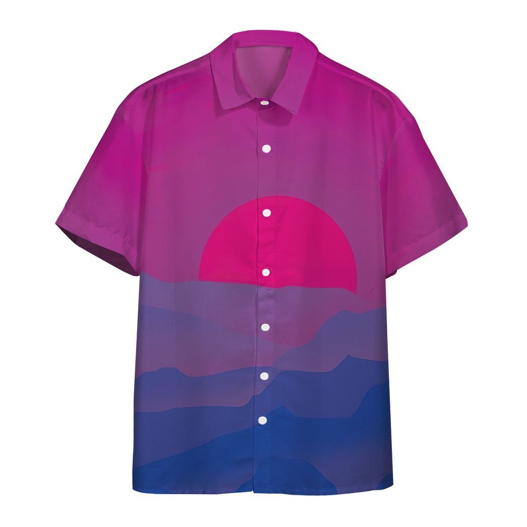 Gearhumans 3D Bis Pride Sunrise Custom Hawaii Shirt GS21052111 Hawai Shirt Short Sleeve Shirt S 