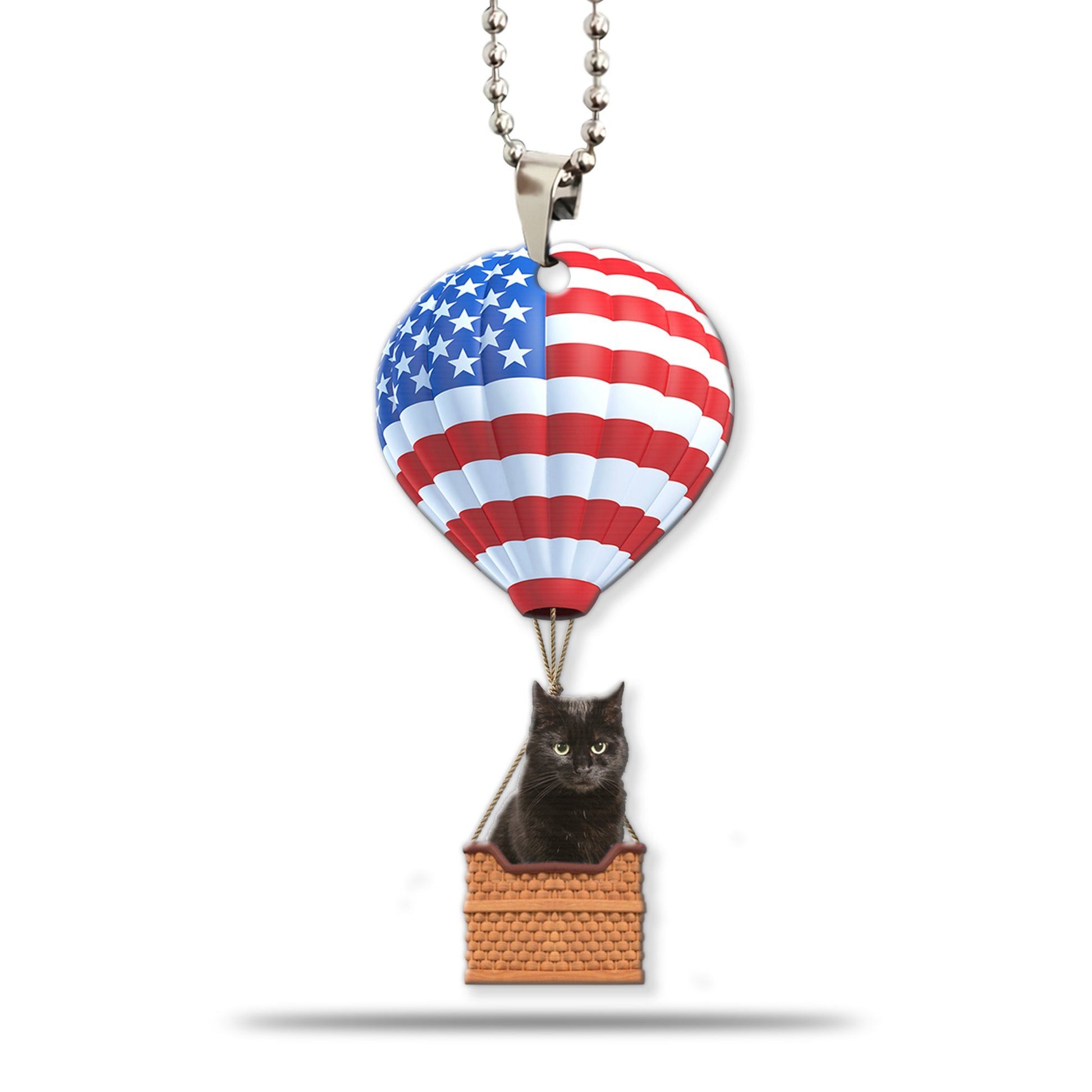 Gearhumans 3D Black Cat In Hot Air Balloon Custom Car Hanging GW10062118 Car Hanging Car Hanging/1 Pack 