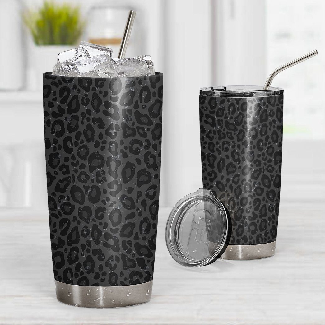 Gearhumans 3D Black Leopard Tumbler ZK1705217 Tumbler 