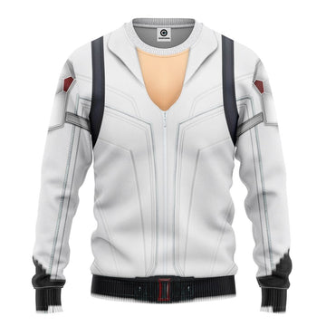 Gearhumans 3D Black Widow White Suit Custom Tshirt Hoodie Apparel