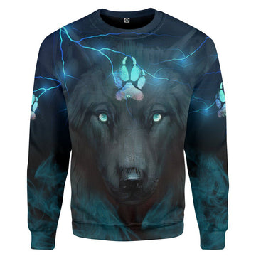 Gearhumans 3D Black Wolf Custom Tshirt Hoodie Apparel