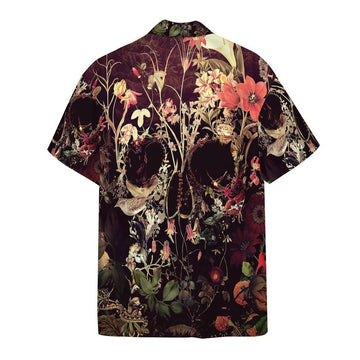 Gearhumans 3D Bloom Skull Custom Hawaii Shirt