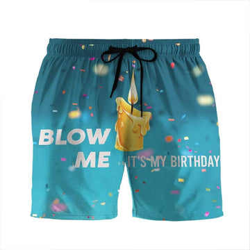 Gearhumans 3D Blow Me Candle Custom Beach Shorts Swim Trunks GV23073 Men Shorts Men Shorts S