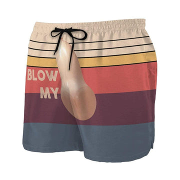 Gearhumans 3D Blow Me Custom Beach Shorts Swim Trunks