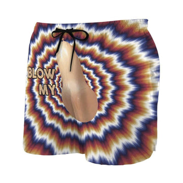 Gearhumans 3D Blow Me Custom Beach Shorts Swim Trunks