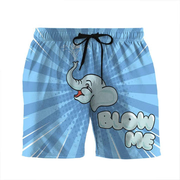 Gearhumans 3D Blow Me Elephant Custom Beach Shorts Swim Trunks GV23072 Men Shorts Men Shorts S