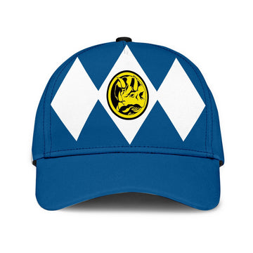 Gearhumans 3D Blue Mighty Morphin Power Rangers Custom Name Cap