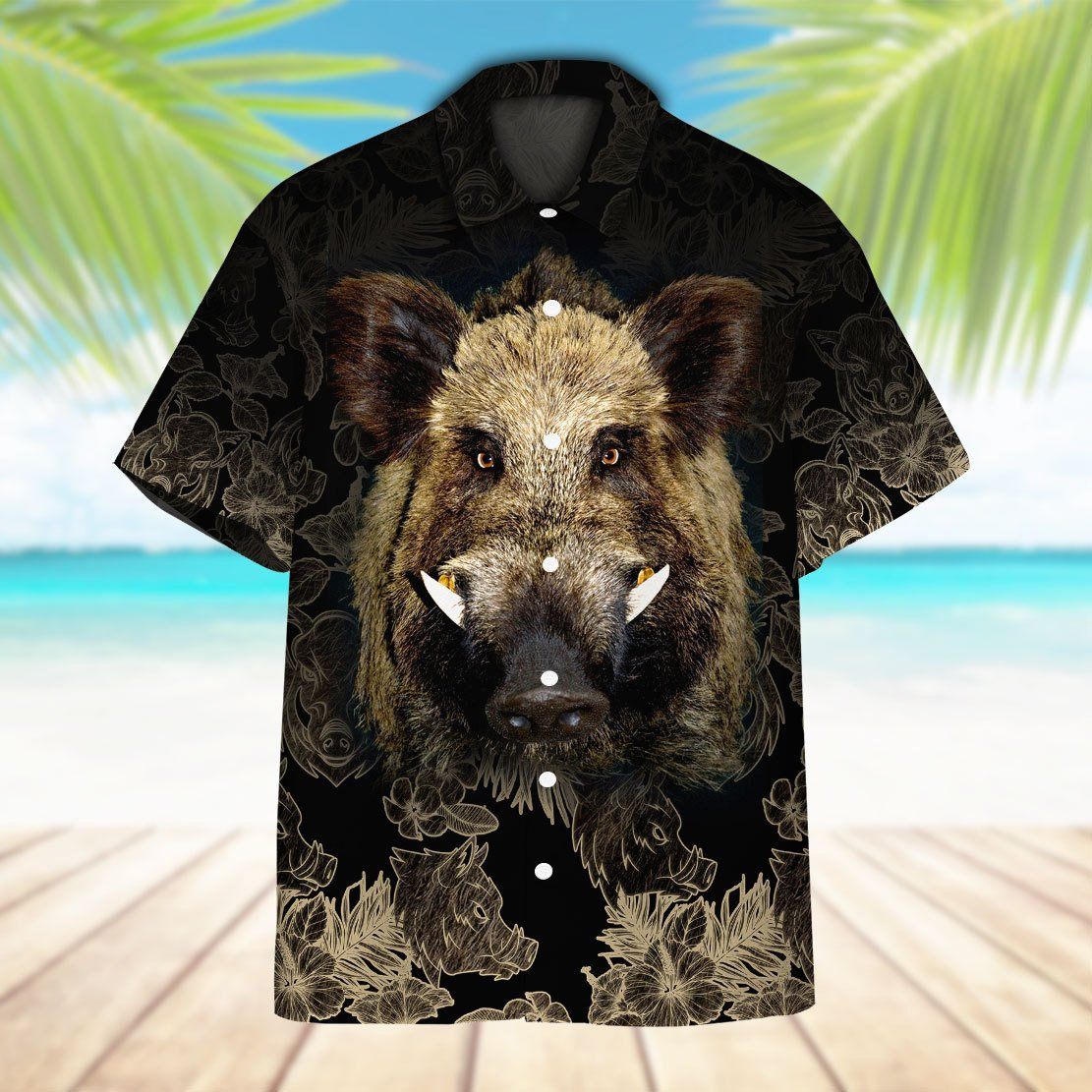 Gearhumans 3D Boar Hawaii shirt ZZ29032 Hawai Shirt 