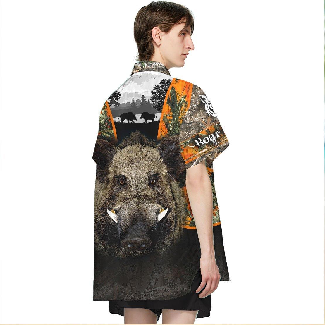 Gearhumans 3D Boar Hunting Hawaii Shirt ZB180310 Hawai Shirt 