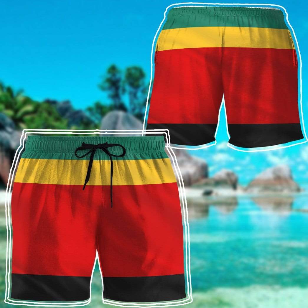 Gearhumans 3D Bob Marley Costume Summer Beach Shorts GN30079 Men Shorts