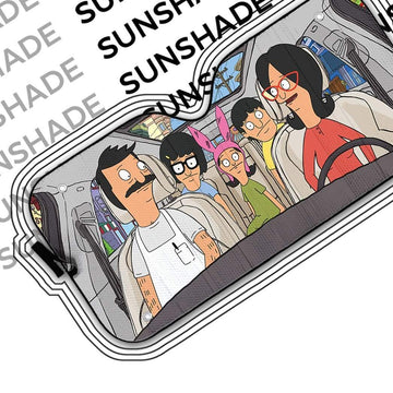 Gearhumans 3D Bob s Burgers Family Custom Car Auto Sunshade